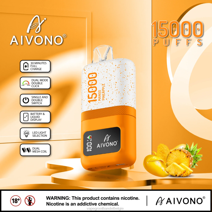 Elektronische Sigaret Winkel - Aivono AIM magic 15000 mango-ananas V24469