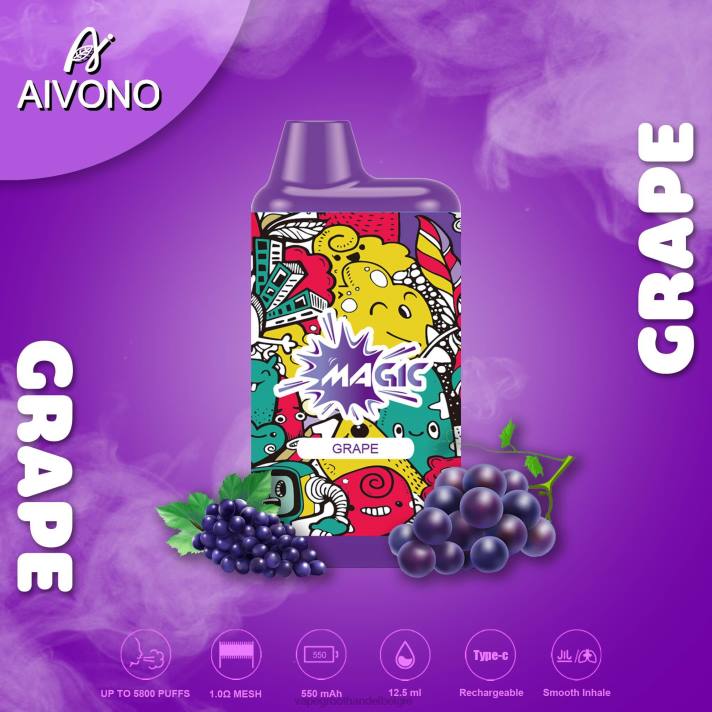 Vape Groothandel - Aivono AIM MAGIC 5800 monddoossigaret druif V24492