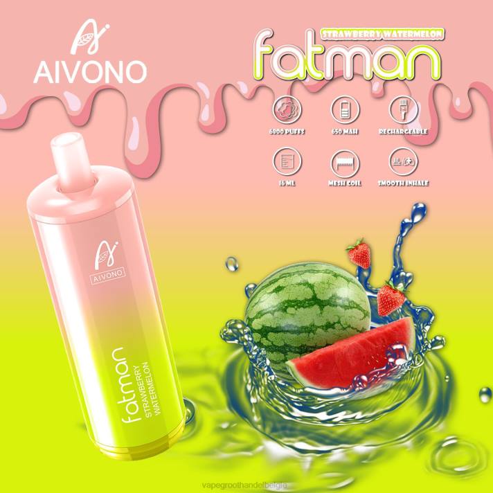 Elektronische Sigaret Zonder Nicotine - Aivono FATMAN 6800 aardbei watermeloen V24430