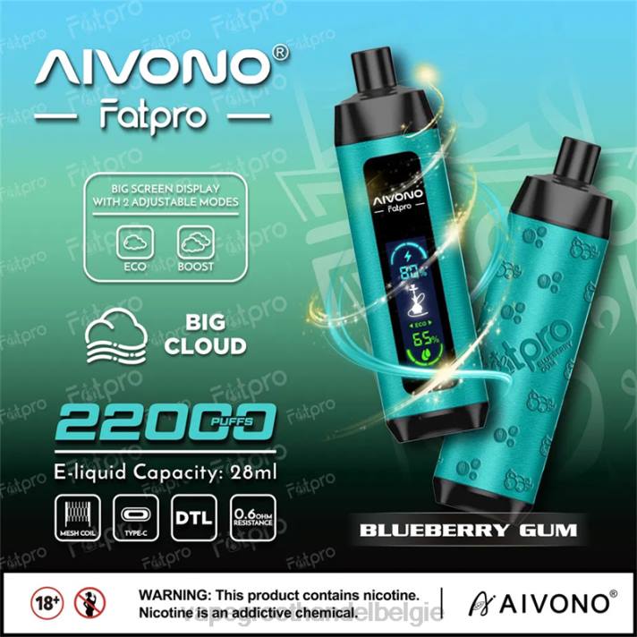 Elektronische Sigaret Winkel - Aivono Fatpro 22000 bosbessengom V2449