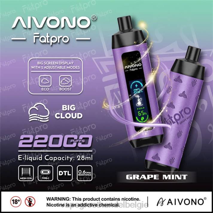 Vape Groothandel - Aivono Fatpro 22000 druiven munt V2442