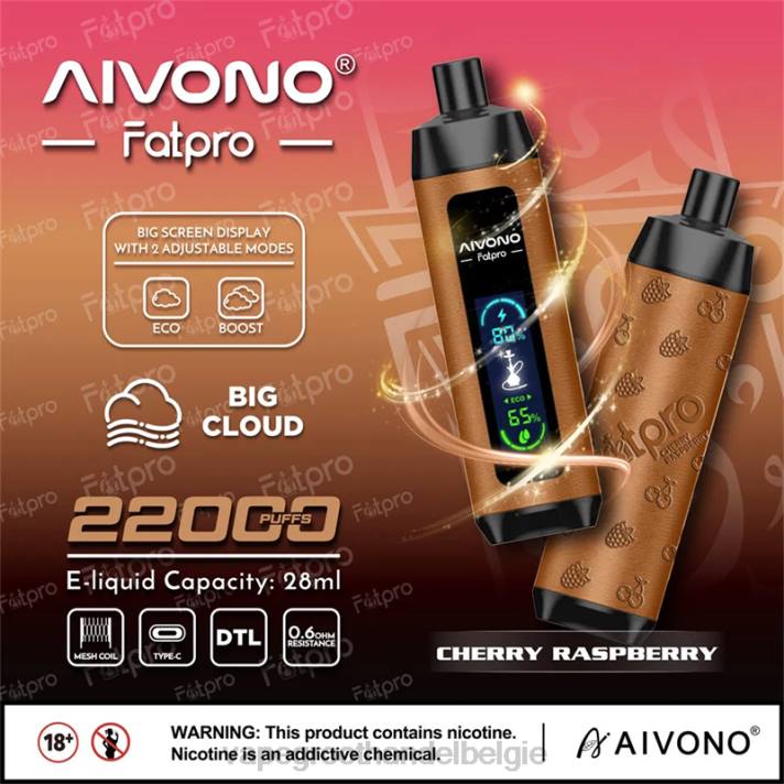 Vape Groothandel België - Aivono Fatpro 22000 kersen framboos V2444