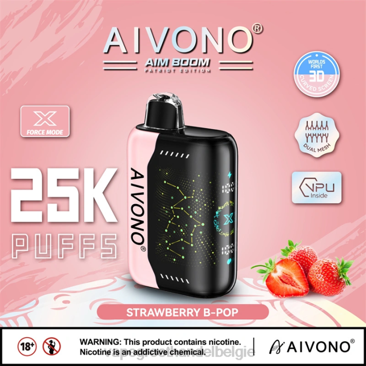 Vape Groothandel - Aivono AIM BOOM 25000 aardbei b-pop V244352