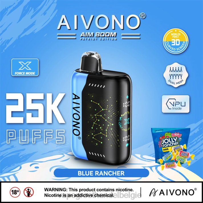 Vape Groothandel België - Aivono AIM BOOM 25000 blauwe boer V244344