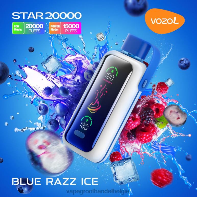 VOZOL STAR 20000 blauw razz-ijs 8XN0J4 | Vape Groothandel België